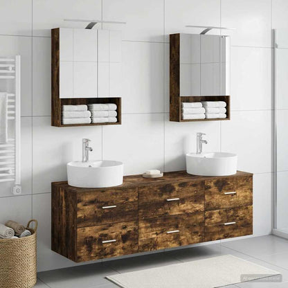 vidaXL Bathroom Furniture Set 5 pcs Smoked Oak