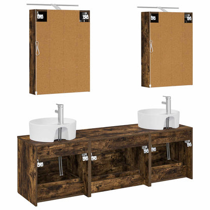 vidaXL Bathroom Furniture Set 5 pcs Smoked Oak