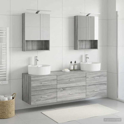 vidaXL Bathroom Furniture Set 5 pcs Grey Sonoma