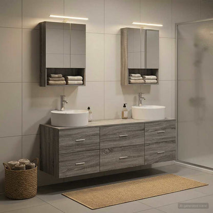 vidaXL Bathroom Furniture Set 5 pcs Grey Sonoma