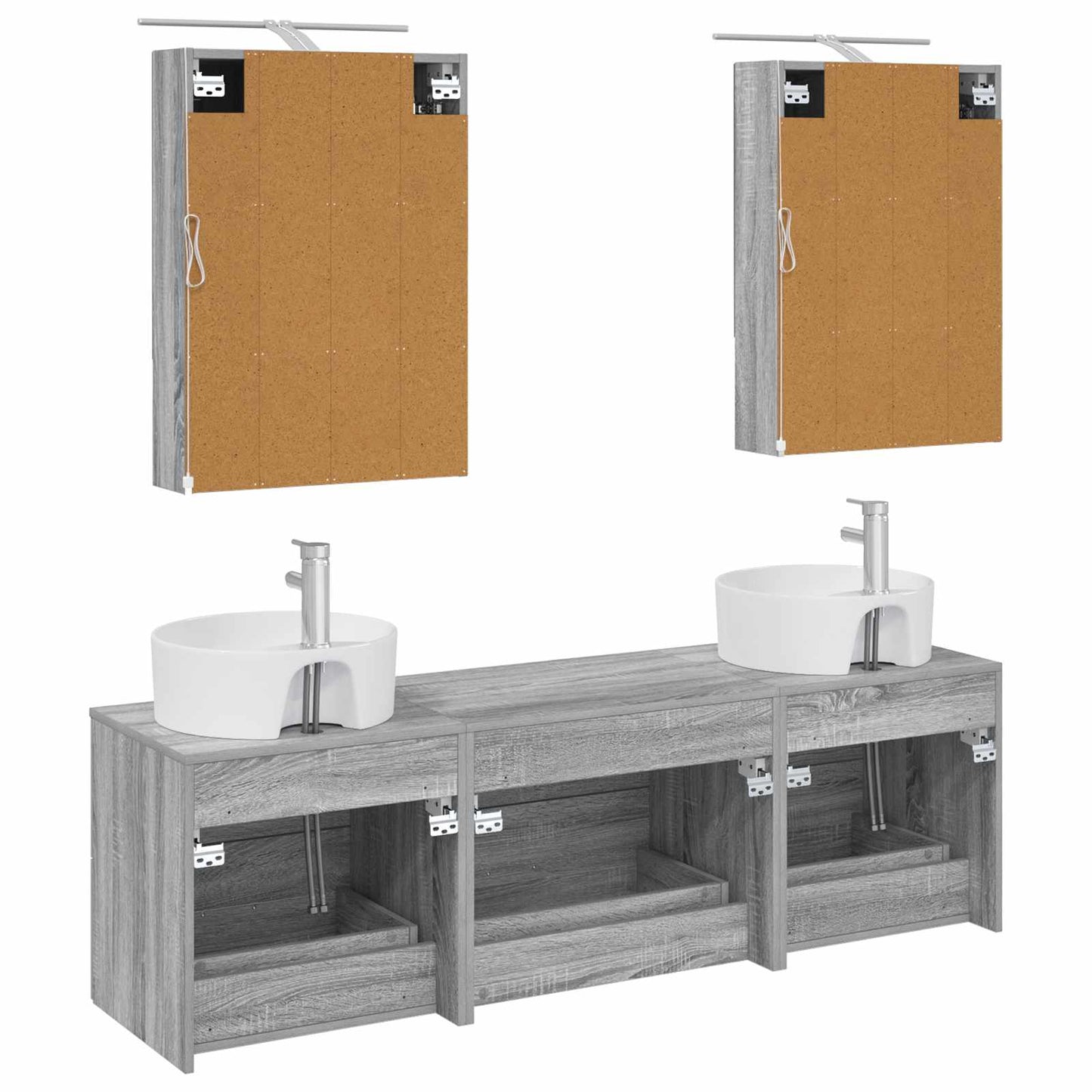 vidaXL Bathroom Furniture Set 5 pcs Grey Sonoma