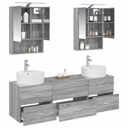 vidaXL Bathroom Furniture Set 5 pcs Grey Sonoma