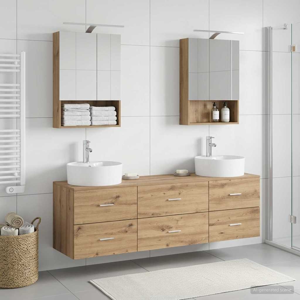 vidaXL Bathroom Furniture Set 5 pcs Artisan Oak
