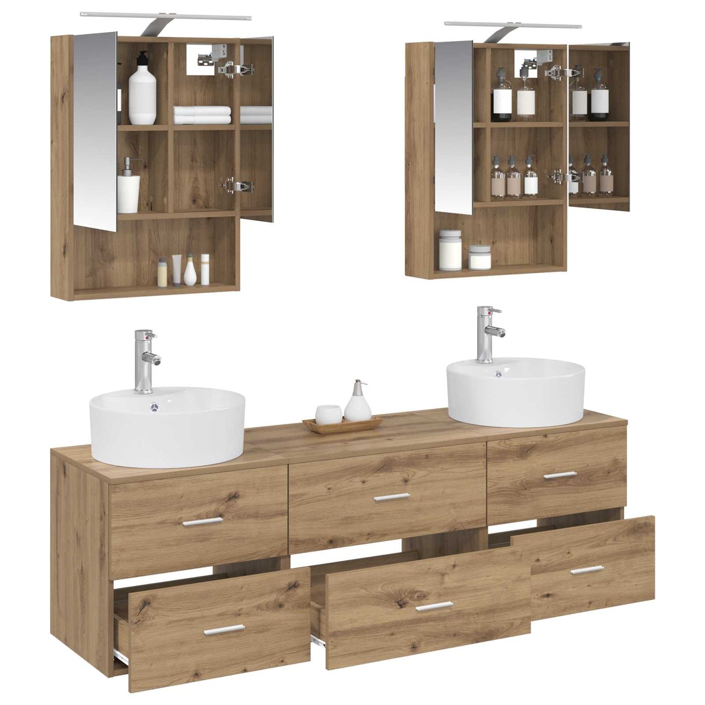 vidaXL Bathroom Furniture Set 5 pcs Artisan Oak