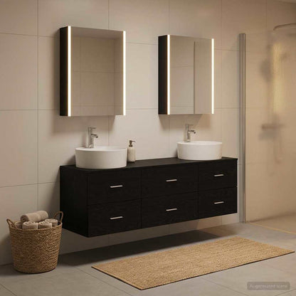 vidaXL Bathroom Furniture Set 5 pcs Black Oak