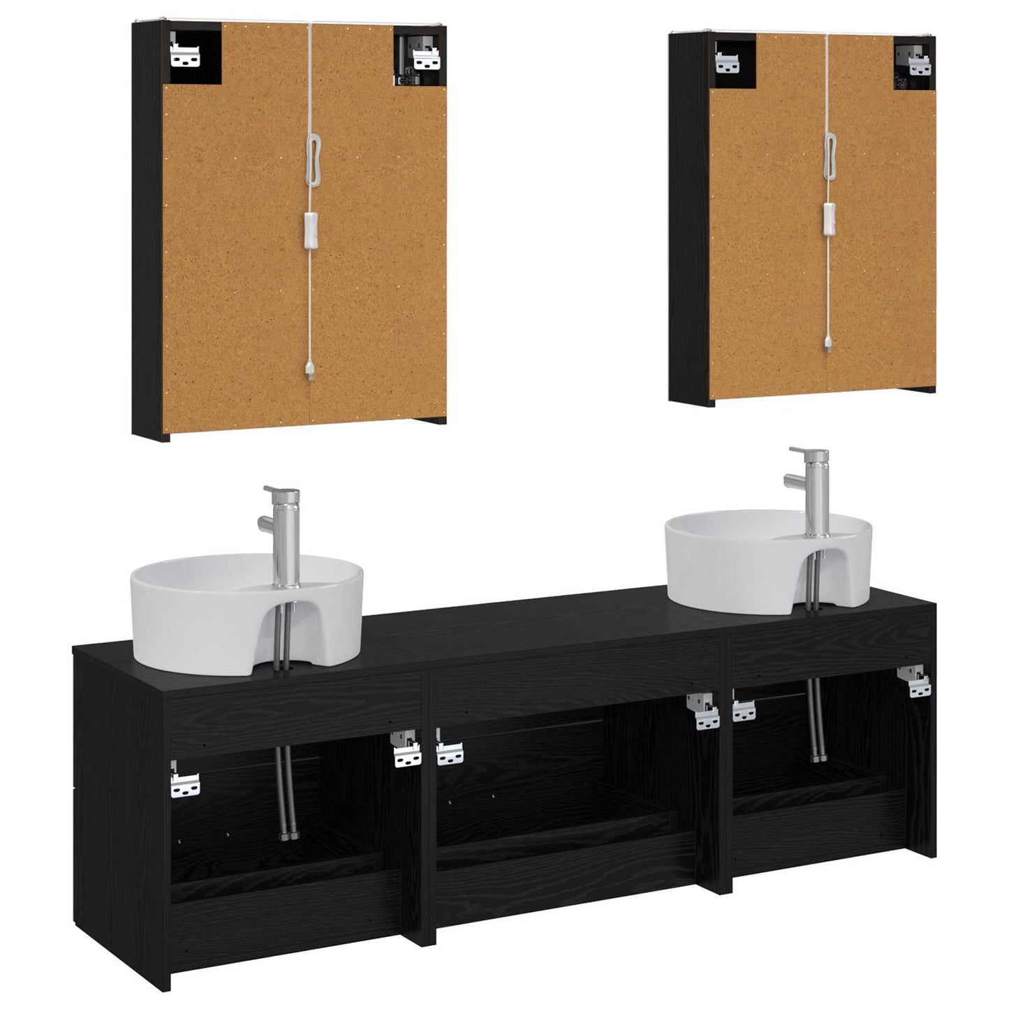 vidaXL Bathroom Furniture Set 5 pcs Black Oak