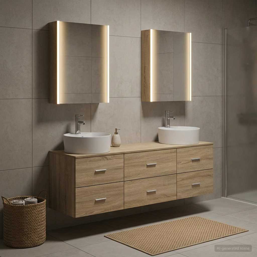 vidaXL Bathroom Furniture Set 5 pcs Sonoma Oak