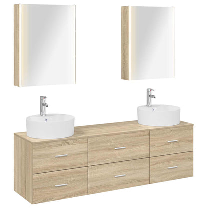 vidaXL Bathroom Furniture Set 5 pcs Sonoma Oak