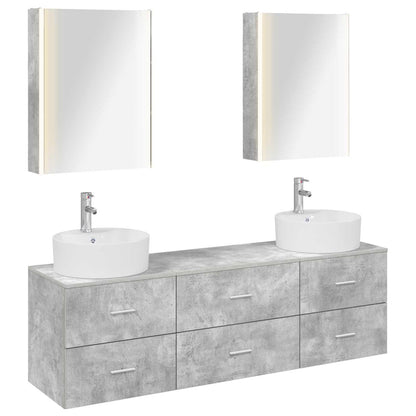 vidaXL Bathroom Furniture Set 5 pcs Concrete Grey
