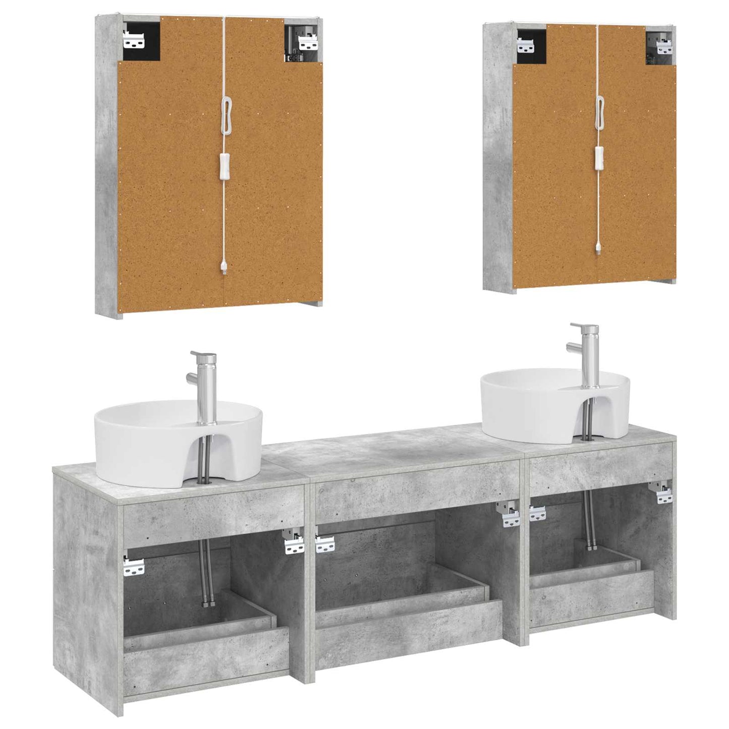 vidaXL Bathroom Furniture Set 5 pcs Concrete Grey