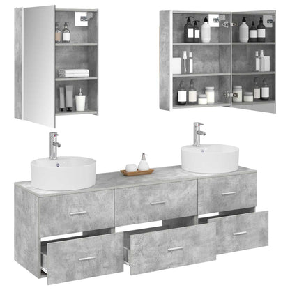 vidaXL Bathroom Furniture Set 5 pcs Concrete Grey