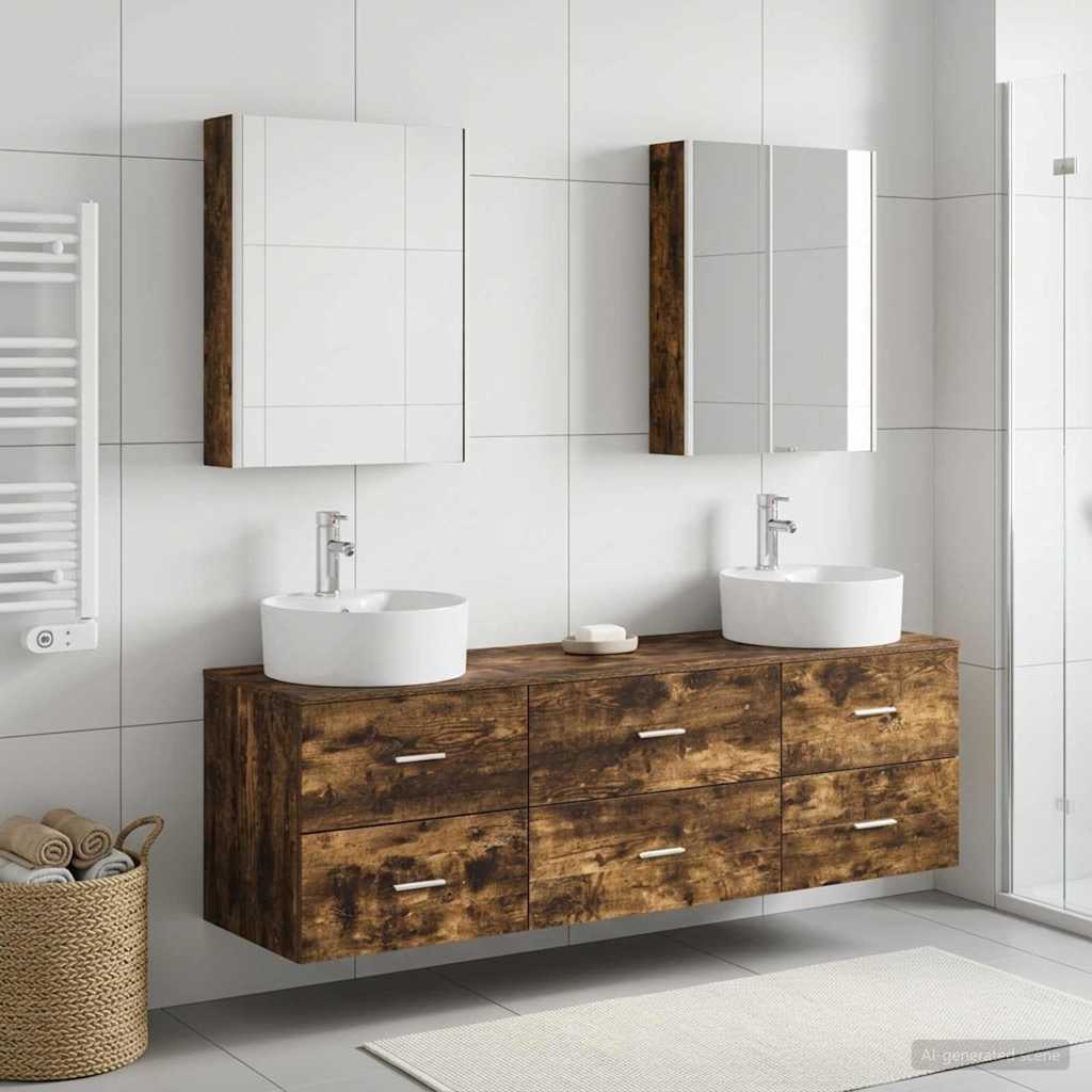vidaXL Bathroom Furniture Set 5 pcs Smoked Oak