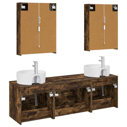 vidaXL Bathroom Furniture Set 5 pcs Smoked Oak
