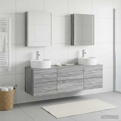vidaXL Bathroom Furniture Set 5 pcs Grey Sonoma