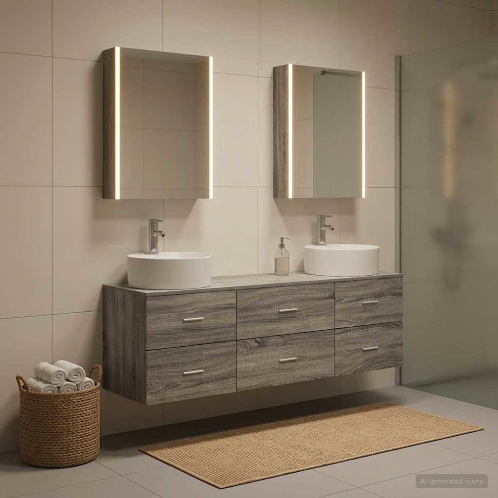 vidaXL Bathroom Furniture Set 5 pcs Grey Sonoma