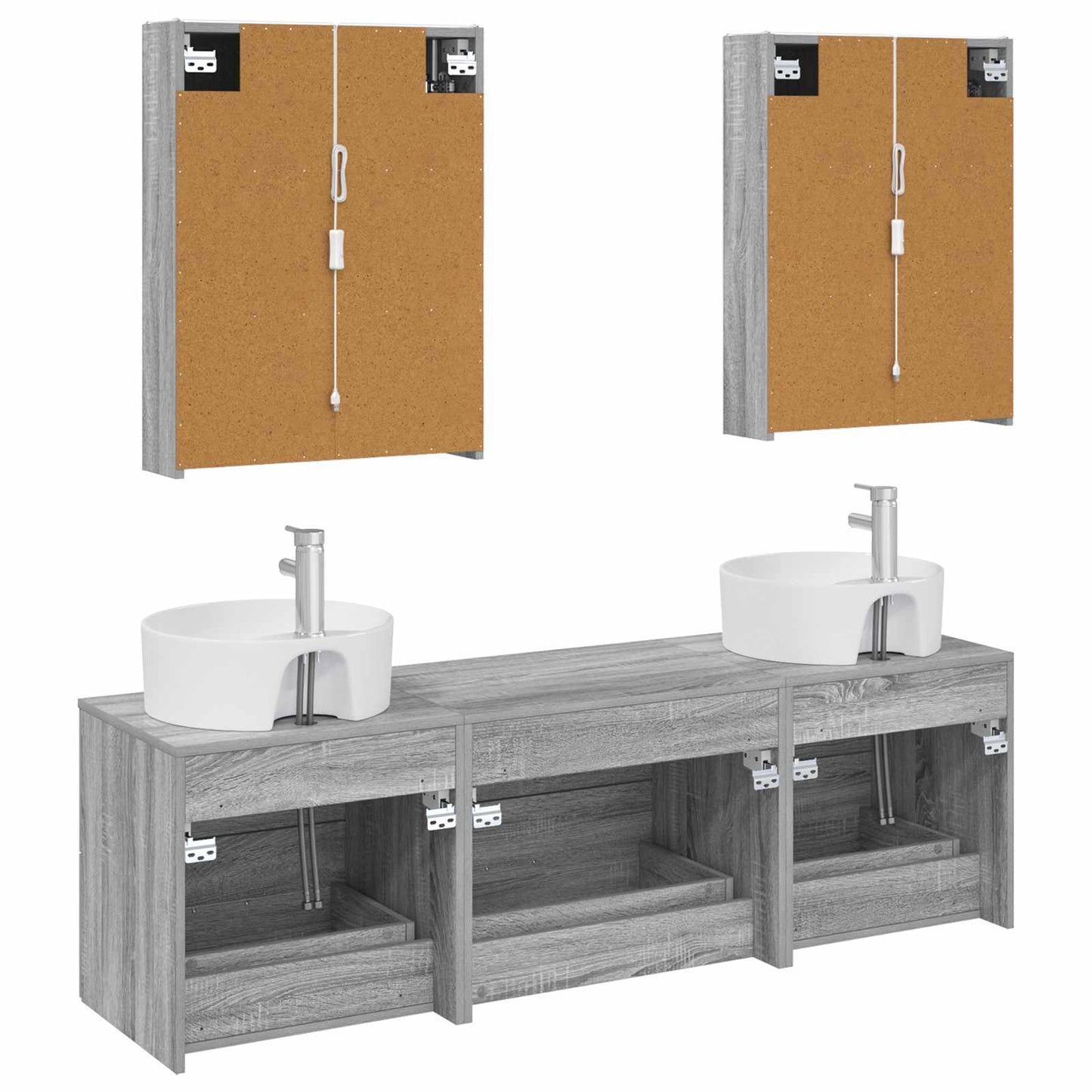 vidaXL Bathroom Furniture Set 5 pcs Grey Sonoma