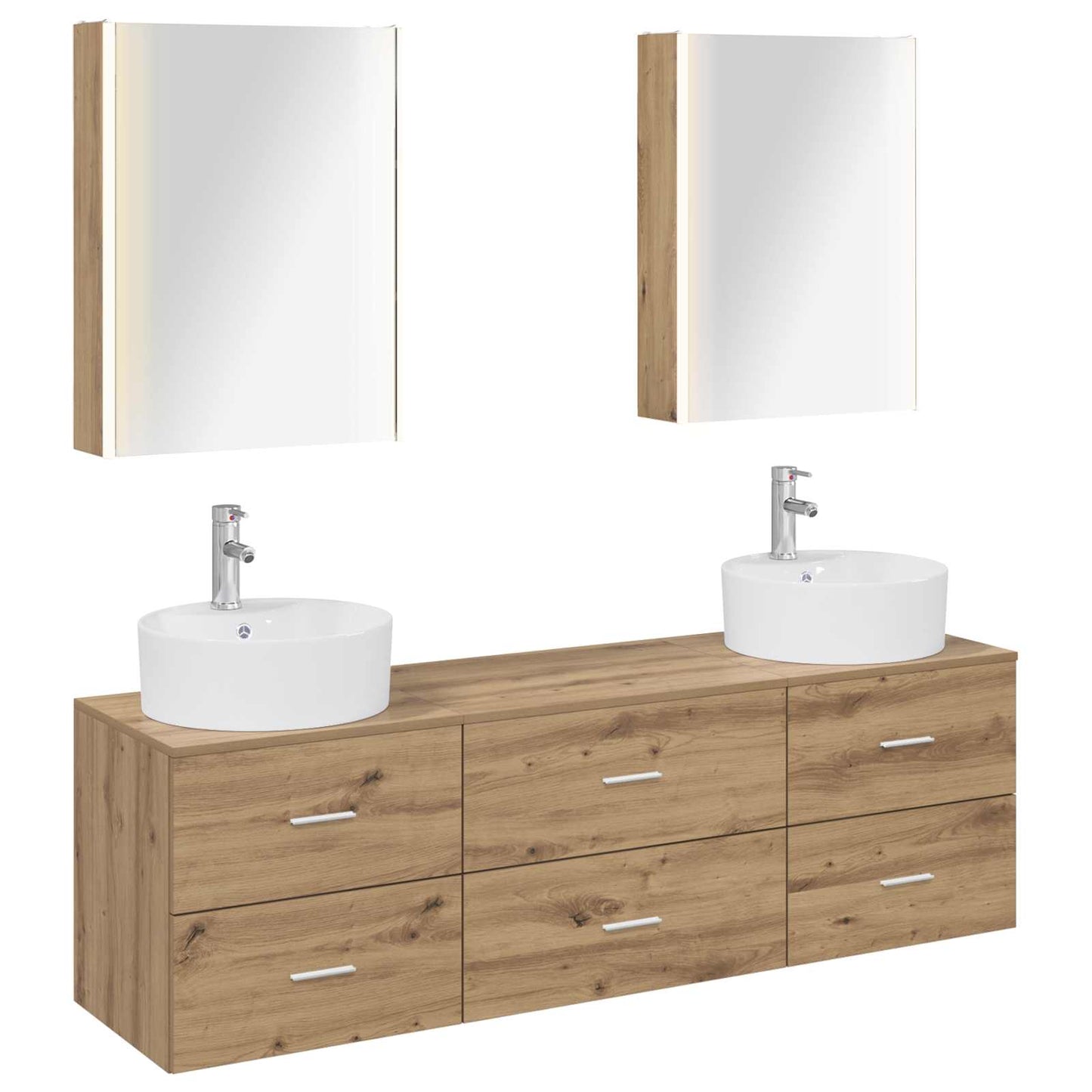vidaXL Bathroom Furniture Set 5 pcs Artisan Oak