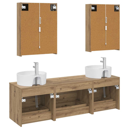 vidaXL Bathroom Furniture Set 5 pcs Artisan Oak