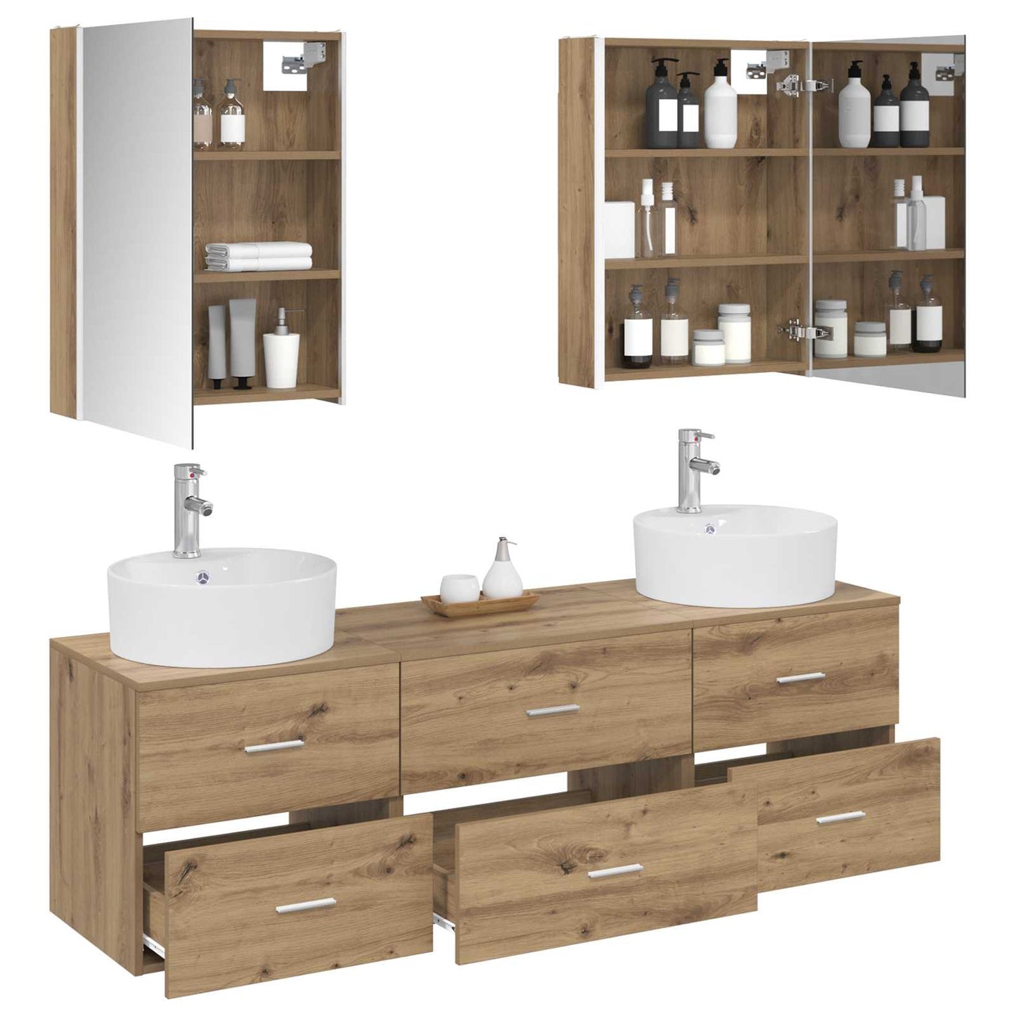 vidaXL Bathroom Furniture Set 5 pcs Artisan Oak