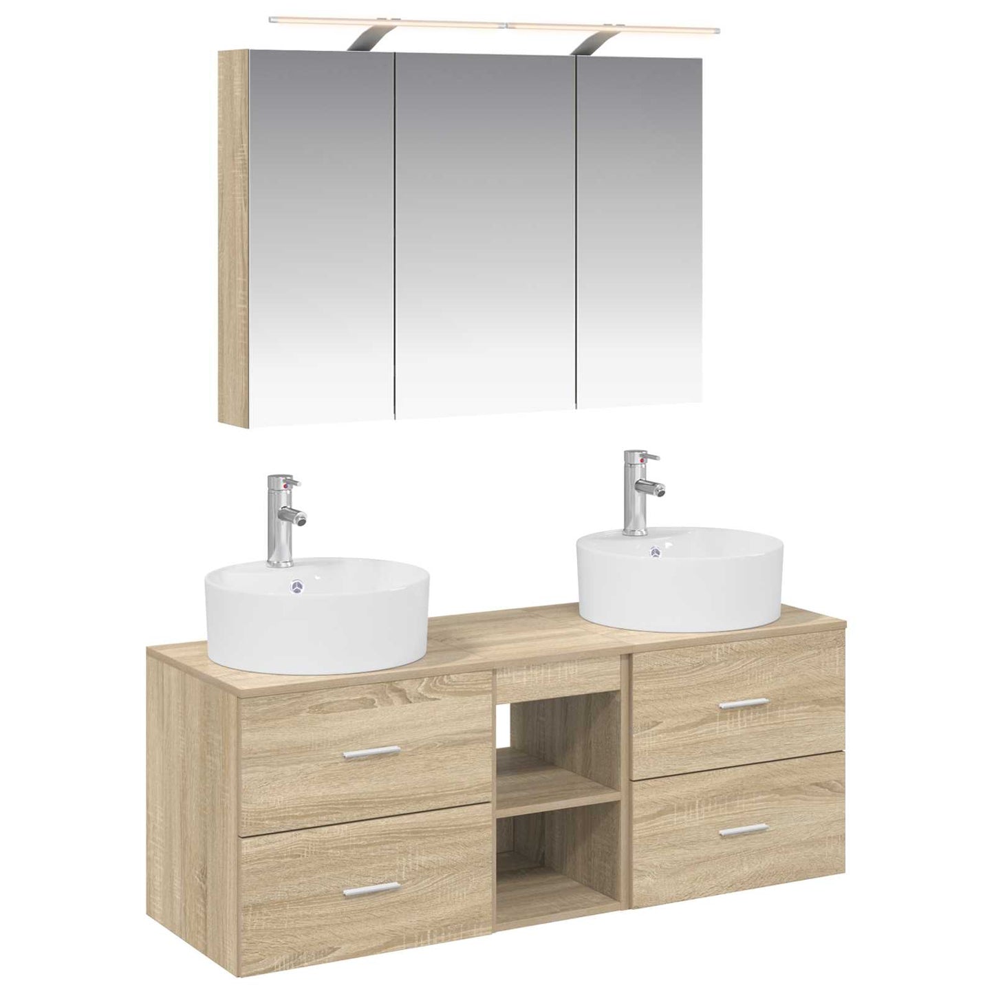 vidaXL Bathroom Furniture Set 4 pcs Sonoma Oak