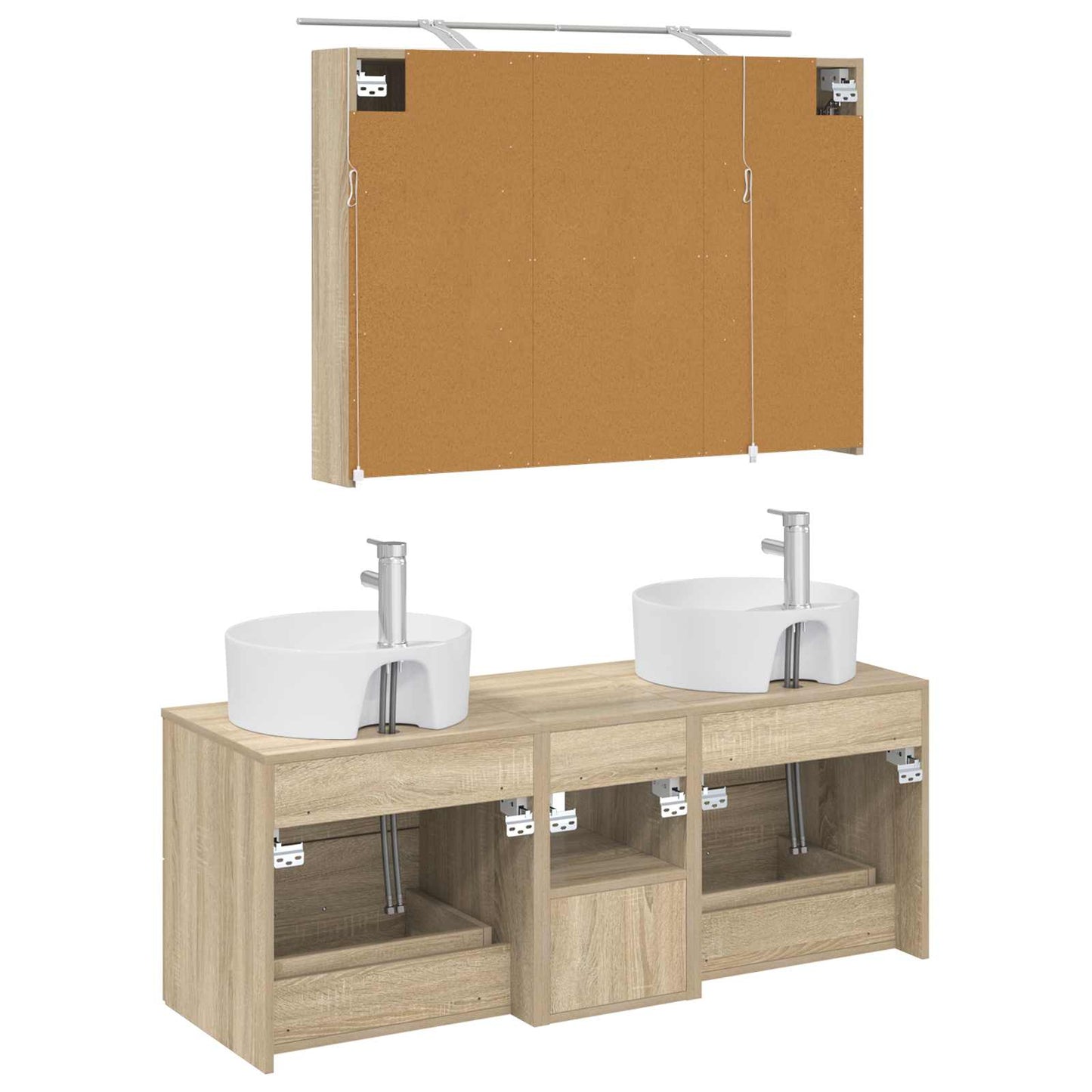 vidaXL Bathroom Furniture Set 4 pcs Sonoma Oak