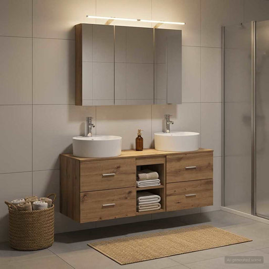vidaXL Bathroom Furniture Set 4 pcs Artisan Oak