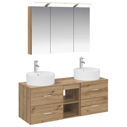 vidaXL Bathroom Furniture Set 4 pcs Artisan Oak