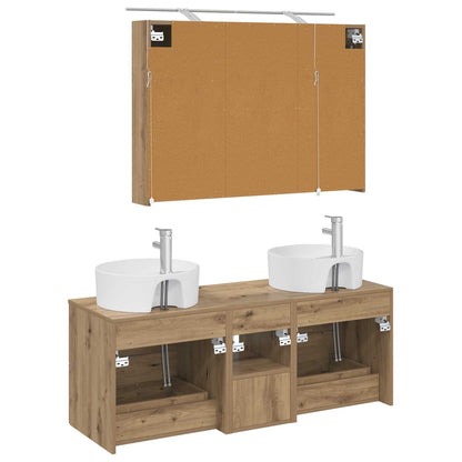 vidaXL Bathroom Furniture Set 4 pcs Artisan Oak