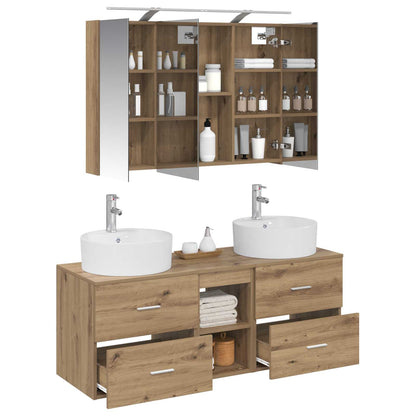 vidaXL Bathroom Furniture Set 4 pcs Artisan Oak
