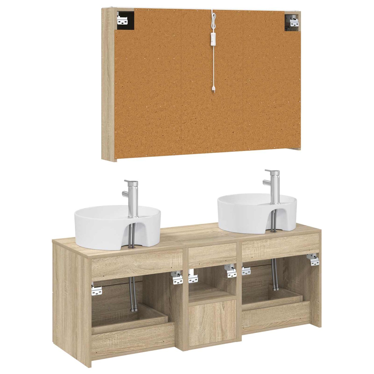 vidaXL Bathroom Furniture Set 4 pcs Sonoma Oak
