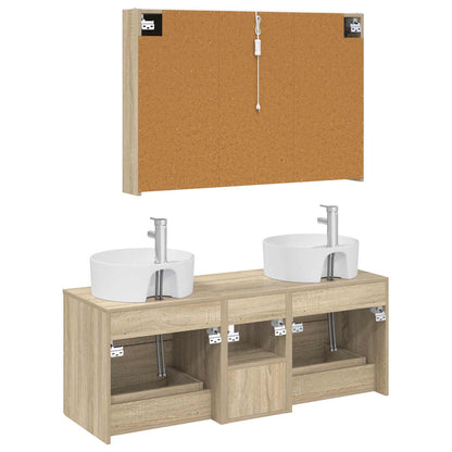 vidaXL Bathroom Furniture Set 4 pcs Sonoma Oak