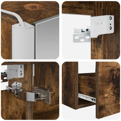 vidaXL Bathroom Furniture Set 4 pcs Smoked Oak