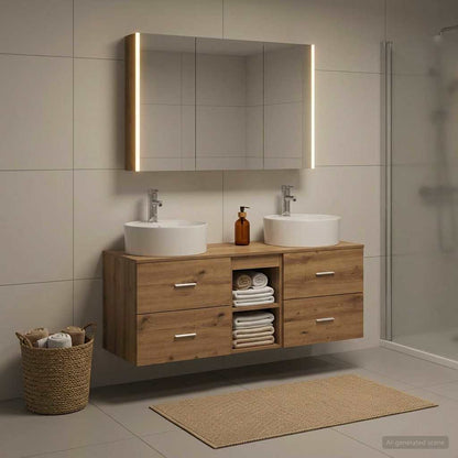 vidaXL Bathroom Furniture Set 4 pcs Artisan Oak