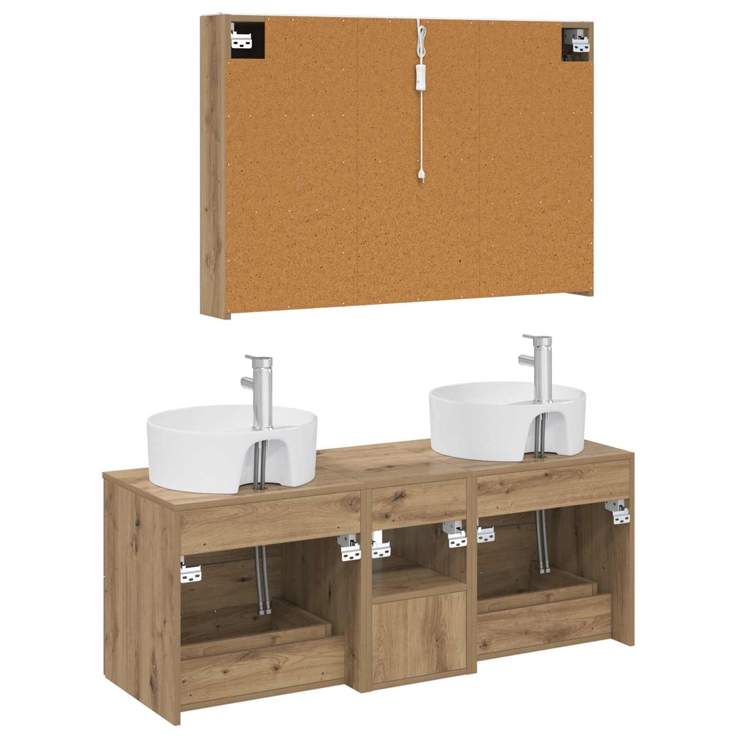 vidaXL Bathroom Furniture Set 4 pcs Artisan Oak