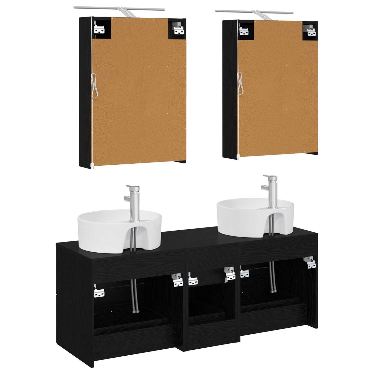 vidaXL Bathroom Furniture Set 5 pcs Black Oak