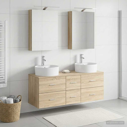vidaXL Bathroom Furniture Set 5 pcs Sonoma Oak