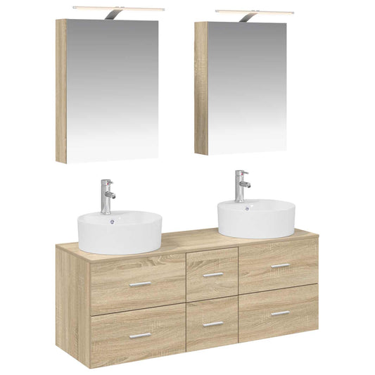 vidaXL Bathroom Furniture Set 5 pcs Sonoma Oak
