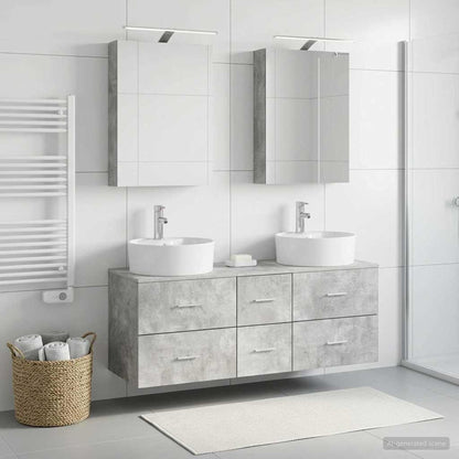 vidaXL Bathroom Furniture Set 5 pcs Concrete Grey