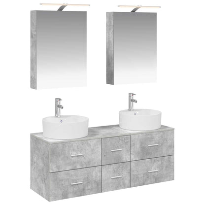 vidaXL Bathroom Furniture Set 5 pcs Concrete Grey