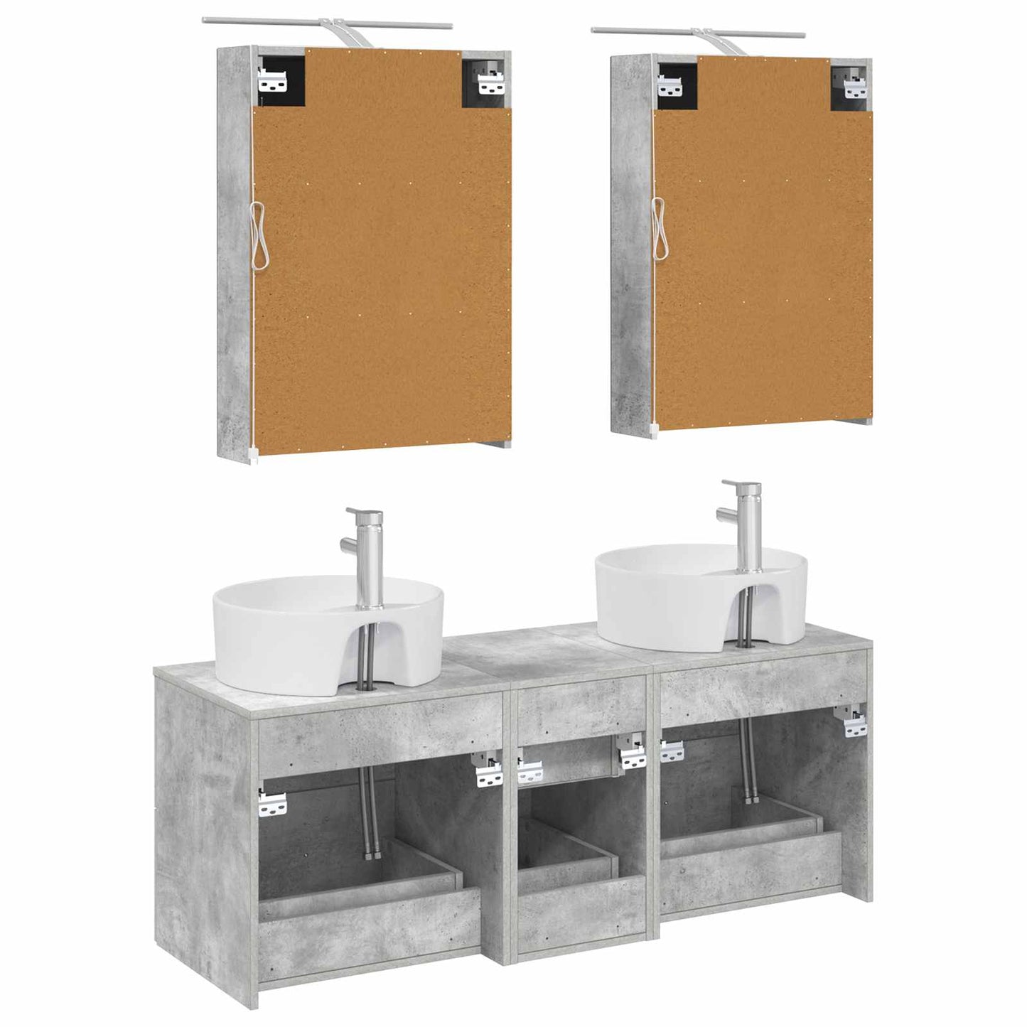 vidaXL Bathroom Furniture Set 5 pcs Concrete Grey