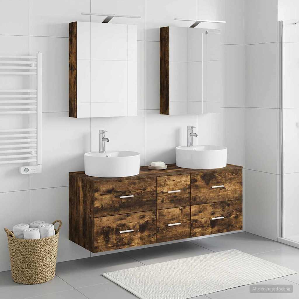 vidaXL Bathroom Furniture Set 5 pcs Smoked Oak
