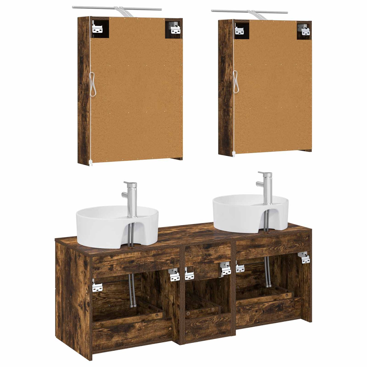 vidaXL Bathroom Furniture Set 5 pcs Smoked Oak