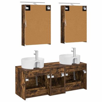 vidaXL Bathroom Furniture Set 5 pcs Smoked Oak