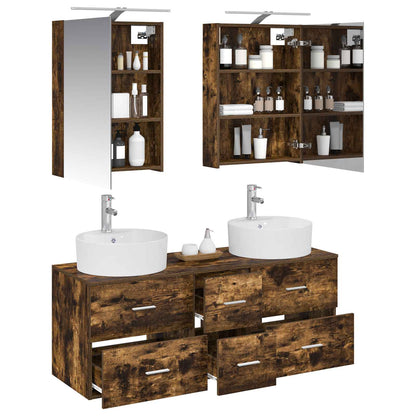 vidaXL Bathroom Furniture Set 5 pcs Smoked Oak