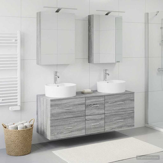 vidaXL Bathroom Furniture Set 5 pcs Grey Sonoma