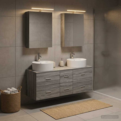 vidaXL Bathroom Furniture Set 5 pcs Grey Sonoma