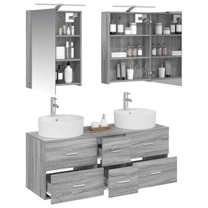 vidaXL Bathroom Furniture Set 5 pcs Grey Sonoma