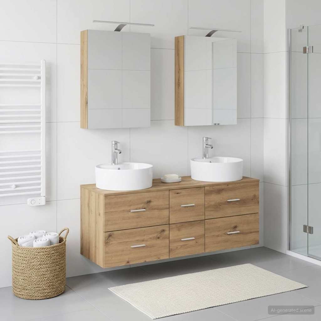 vidaXL Bathroom Furniture Set 5 pcs Artisan Oak