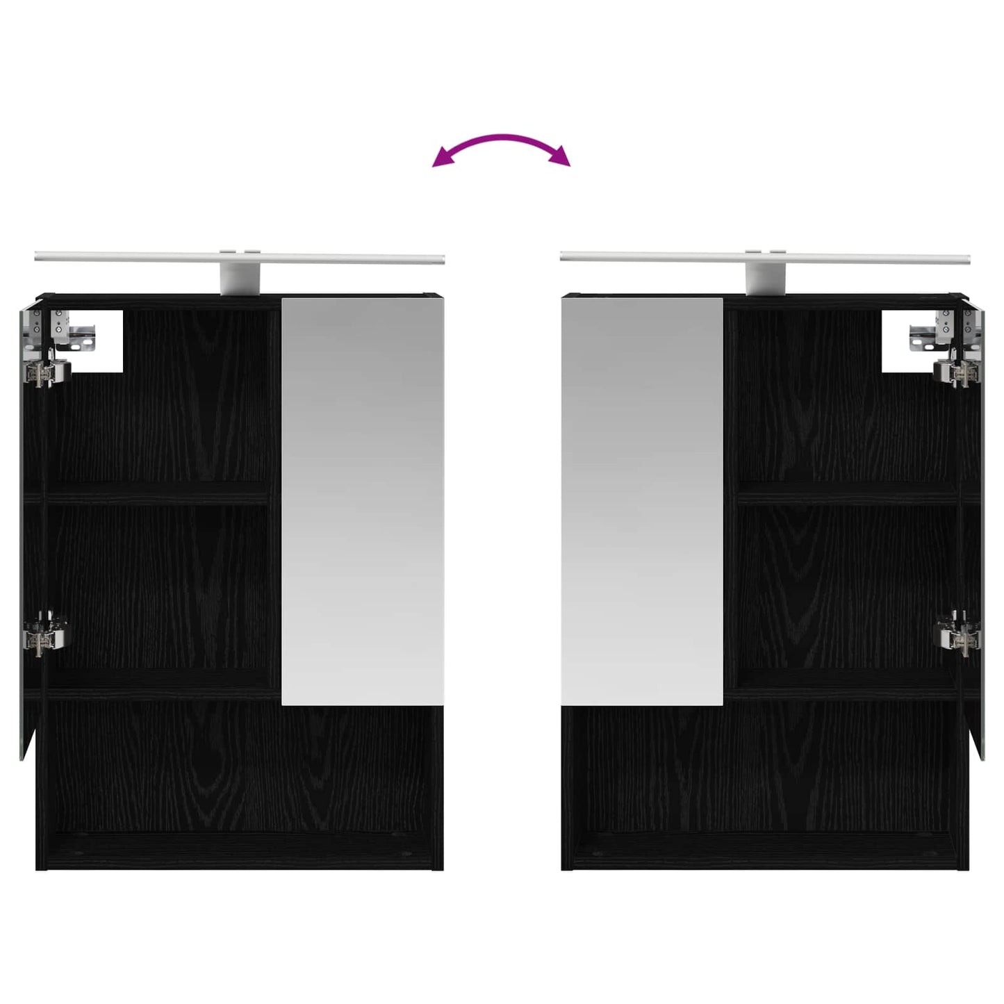 vidaXL Bathroom Furniture Set 5 pcs Black Oak