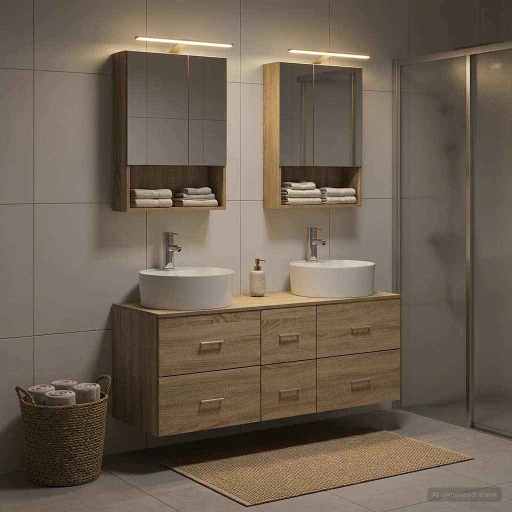 vidaXL Bathroom Furniture Set 5 pcs Sonoma Oak